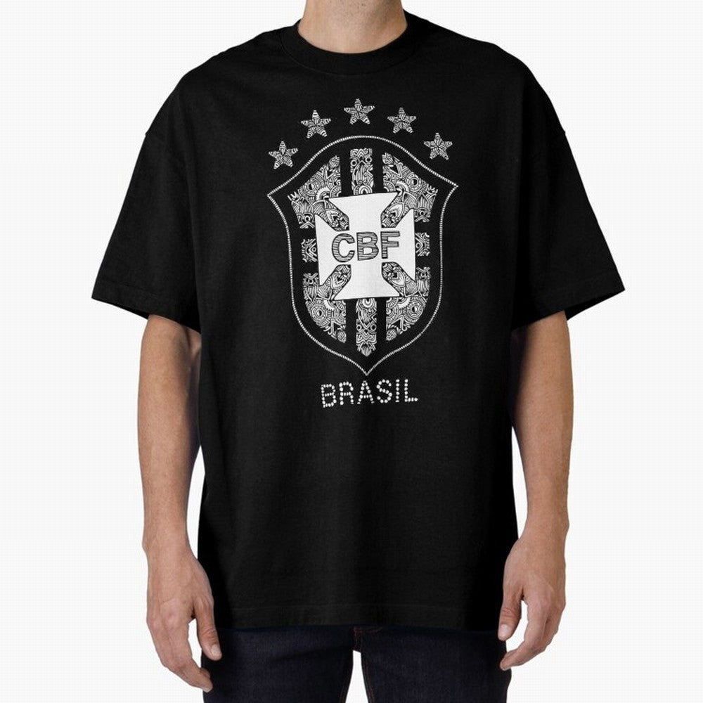 BRASIL NATIONAL FOOTBALL TEAM LOGO Oversized T-Shirt Fuel Match Day Hype around FIFA World Cup 2026, CR7, England and Germany, Champion Mindset, Group Stage Buzz, Knockout Tension and Passionate Fan Culture; Made for Die Hard Supporters, Soccer