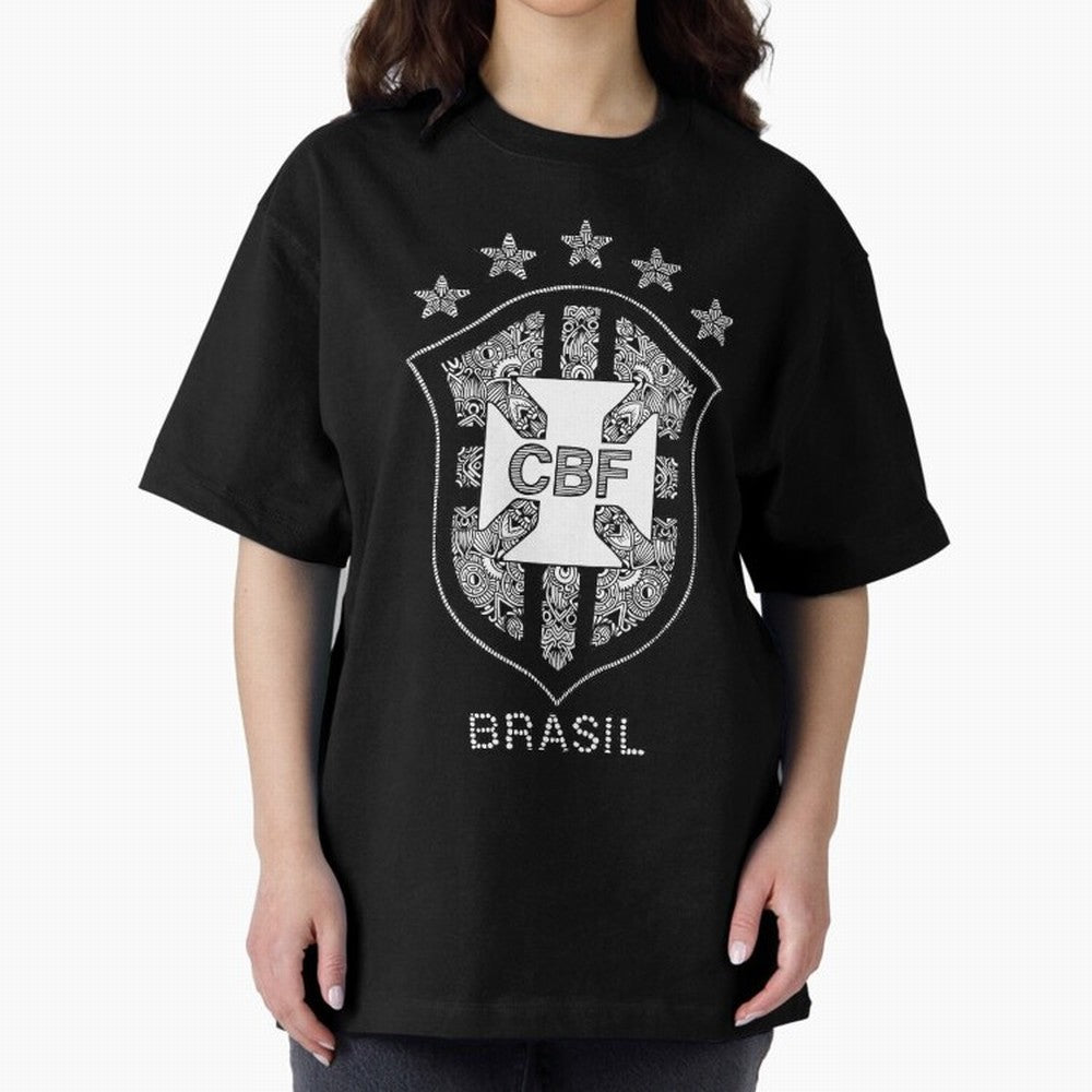 BRASIL NATIONAL FOOTBALL TEAM LOGO Oversized T-Shirt Fuel Match Day Hype around FIFA World Cup 2026, CR7, England and Germany, Champion Mindset, Group Stage Buzz, Knockout Tension and Passionate Fan Culture; Made for Die Hard Supporters, Soccer