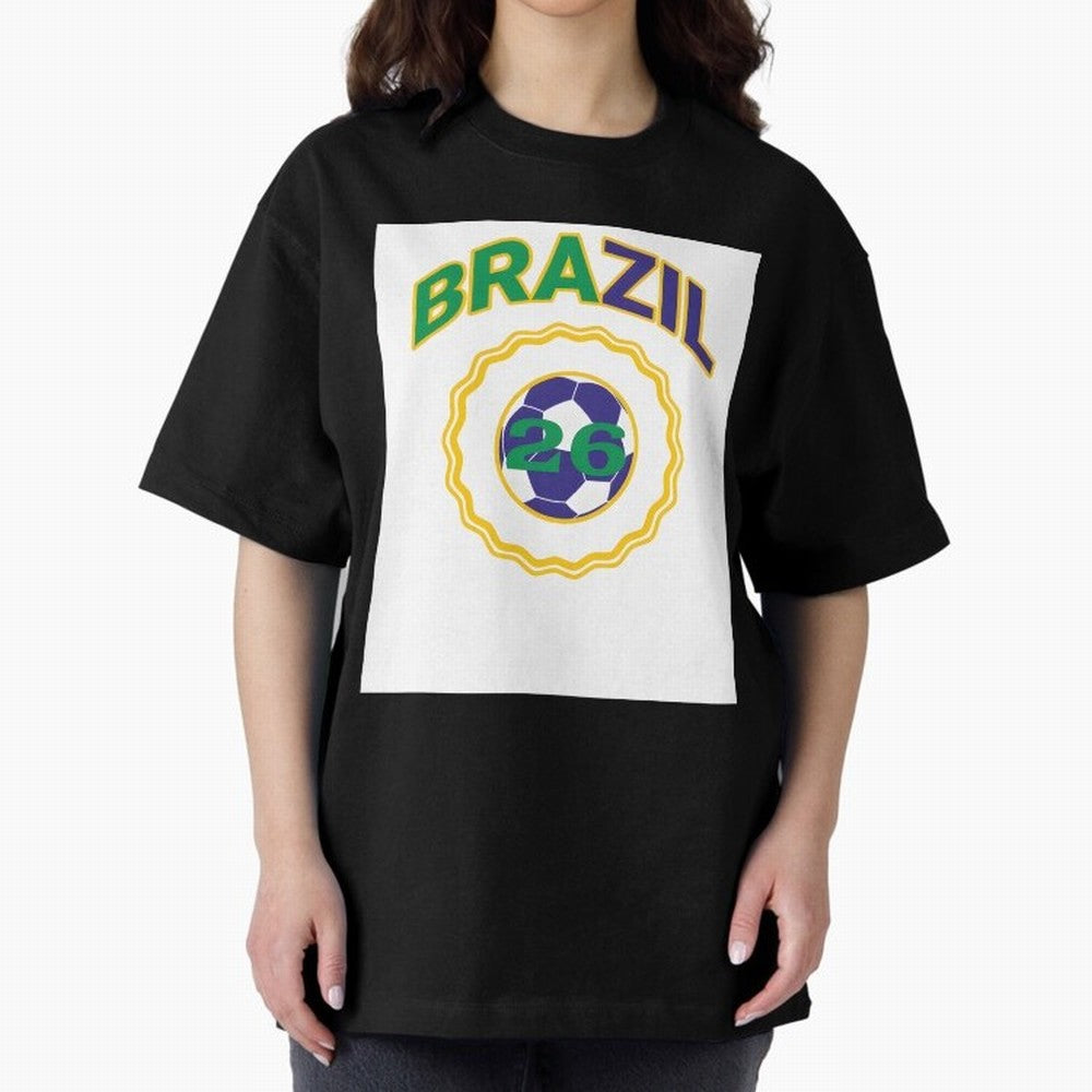 brazil 2026 world cup soccer badge Premium T-Shirt Represent Football Lovers during FIFA World Cup 2026 Group Stage Featuring Cristiano Ronaldo, Argentina, France and Brazil Energy, Football History, Final Match Energy, Crowd Noise and Once in a