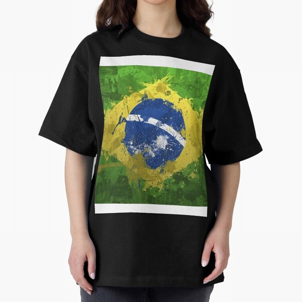 Brasilian Flag Face Mask Graphic T-Shirt Show Passion for the Stars of Global Football Passion for FIFA World Cup 2026, Capturing Messi, Argentina and Brazil, Game Day Rituals, Football Legends, Country Pride and the Road to the Final; Made for