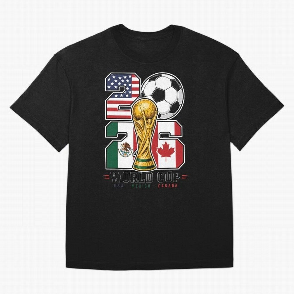 2026 Soccer World Cup Football Design Classic T-Shirt Bring a Vintage Feel to FIFA World Cup 2026 USA Canada Mexico Built around Neymar, Haaland and Cristiano Ronaldo, England and Germany Energy, Retro Football Energy, Iconic Rivalries, Trophy
