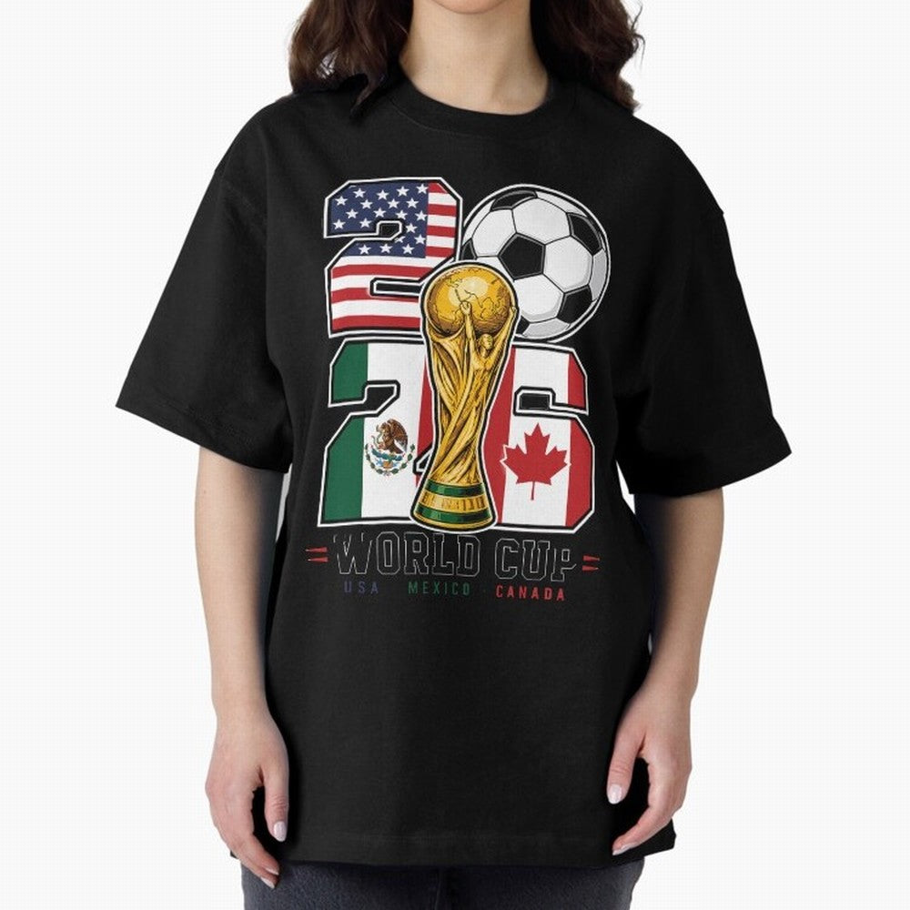 2026 Soccer World Cup Football Design Classic T-Shirt Bring a Vintage Feel to FIFA World Cup 2026 USA Canada Mexico Built around Neymar, Haaland and Cristiano Ronaldo, England and Germany Energy, Retro Football Energy, Iconic Rivalries, Trophy