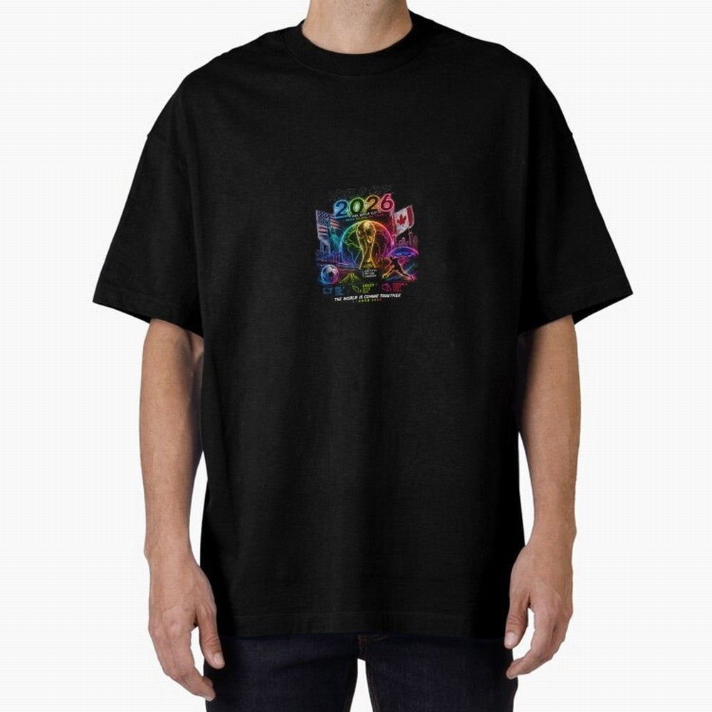 World Cup 2026 ¨C United Passion ?? | Neon Football Design Classic T-Shirt Upgrade Global Football Passion for FIFA World Cup 2026 Group Stage, Celebrating Cristiano Ronaldo, Haaland and CR7, Argentina and Brazil, Stadium Memories, Football