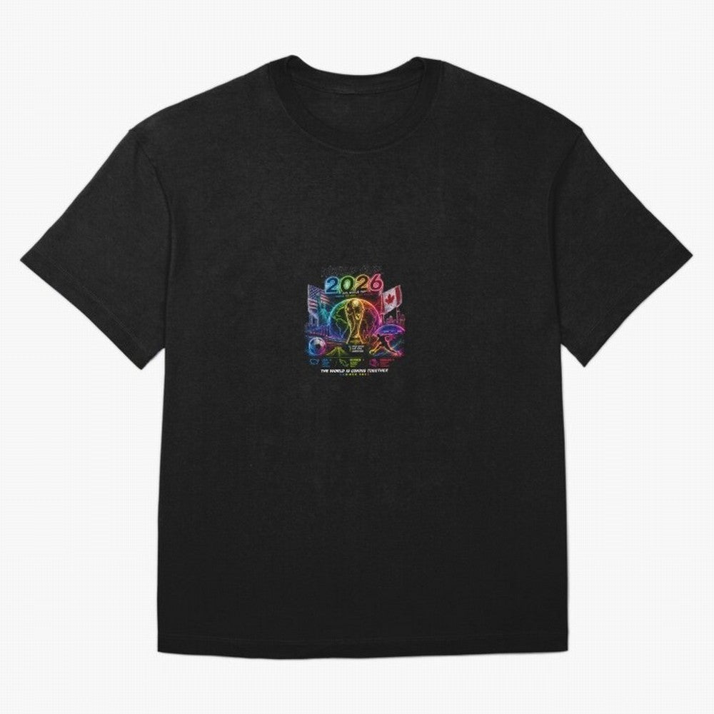 World Cup 2026 ¨C United Passion ?? | Neon Football Design Classic T-Shirt Upgrade Global Football Passion for FIFA World Cup 2026 Group Stage, Celebrating Cristiano Ronaldo, Haaland and CR7, Argentina and Brazil, Stadium Memories, Football