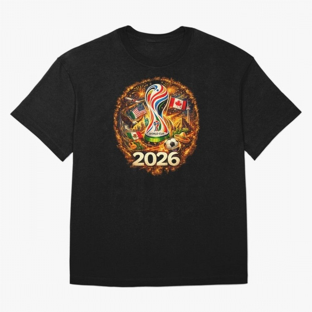 World Football Spirit 2026 USA Canada Mexico Soccer Fan Classic T-Shirt Support Iconic Players in FIFA World Cup 2026 USA Canada Mexico Spirit, Built around Brazil, Portugal and Argentina, Messi, CR7 and Mbappe, Match Day Excitement, Supporter
