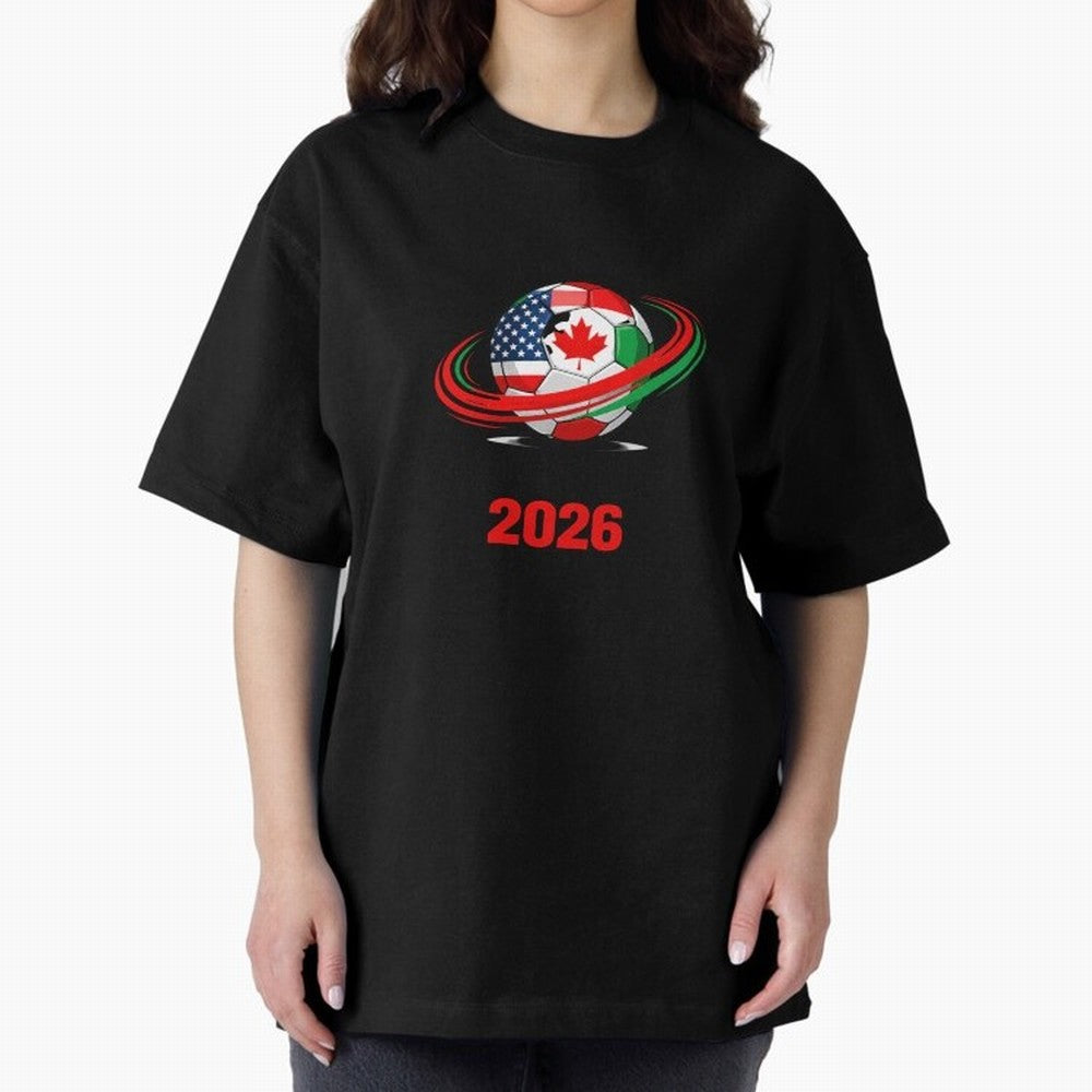 World Cup 2026, Soccer Ball, USA Canada Mexico Football Classic T-Shirt Stand Proud for FIFA World Cup 2026 Group Stage Celebrating Messi and Cristiano Ronaldo, Spain Energy, Football Festival Excitement, Trophy Ambitions, Country Rivalries and