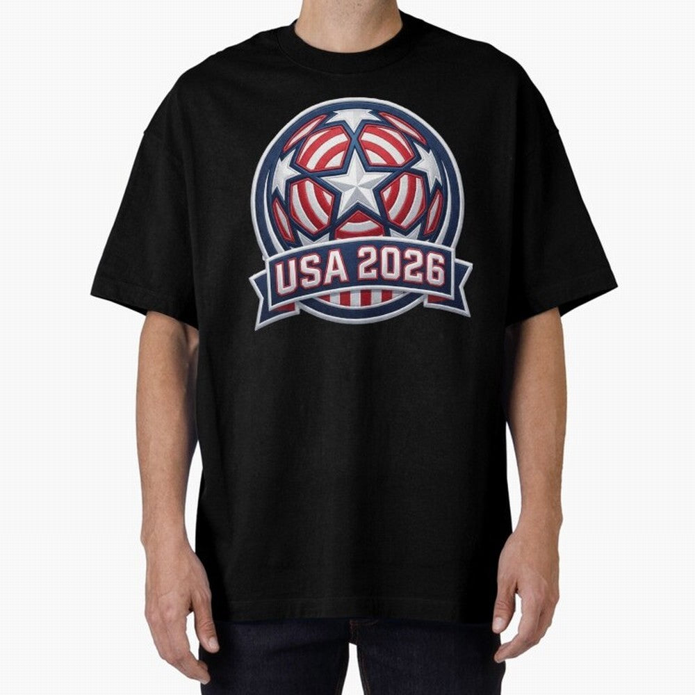 USA 2026 World Cup T-Shirt - Star Spangled Soccer Design - American Host Fan Tee Classic T-Shirt Follow Every Goal of Global Football Passion for FIFA World Cup 2026 Group Stage, Driven by Messi, Neymar and Mbappe, Argentina, France and Brazil,