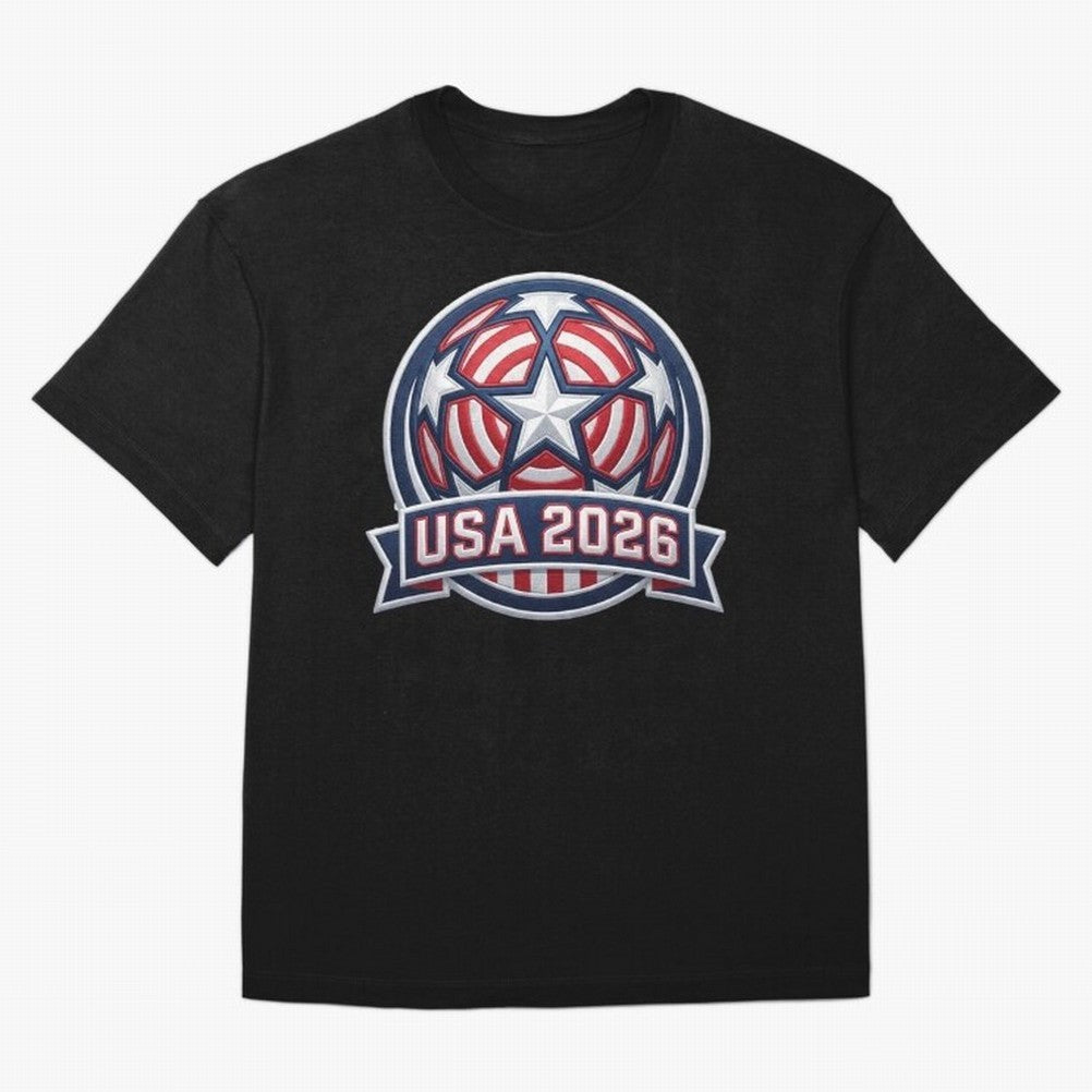 USA 2026 World Cup T-Shirt - Star Spangled Soccer Design - American Host Fan Tee Classic T-Shirt Follow Every Goal of Global Football Passion for FIFA World Cup 2026 Group Stage, Driven by Messi, Neymar and Mbappe, Argentina, France and Brazil,