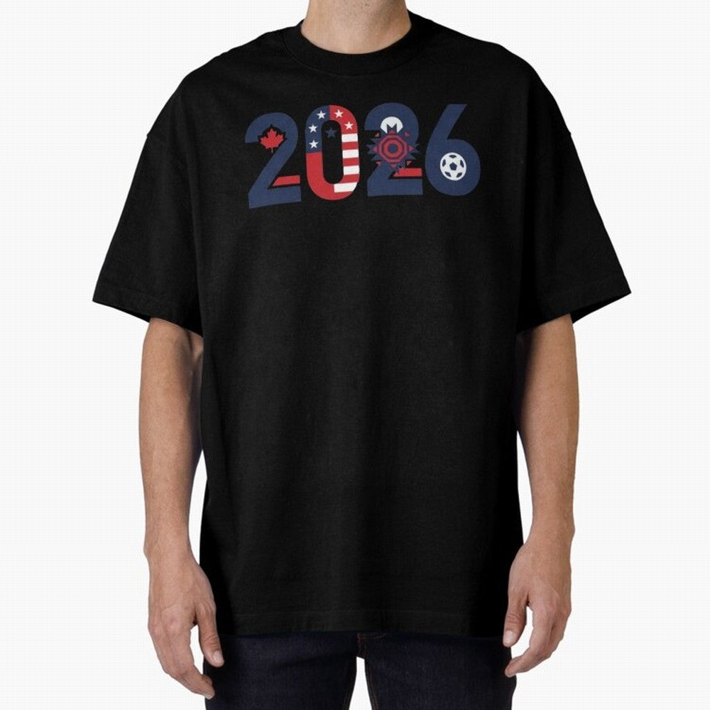 North America Soccer 2026 - Three Nations Fan Art Classic T-Shirt Back the Journey through Match Day Hype around FIFA World Cup 2026, Mbappe and Neymar, Spain, Retro Football Energy, Iconic Rivalries, Trophy Chase Drama and Stadium Atmosphere; Made