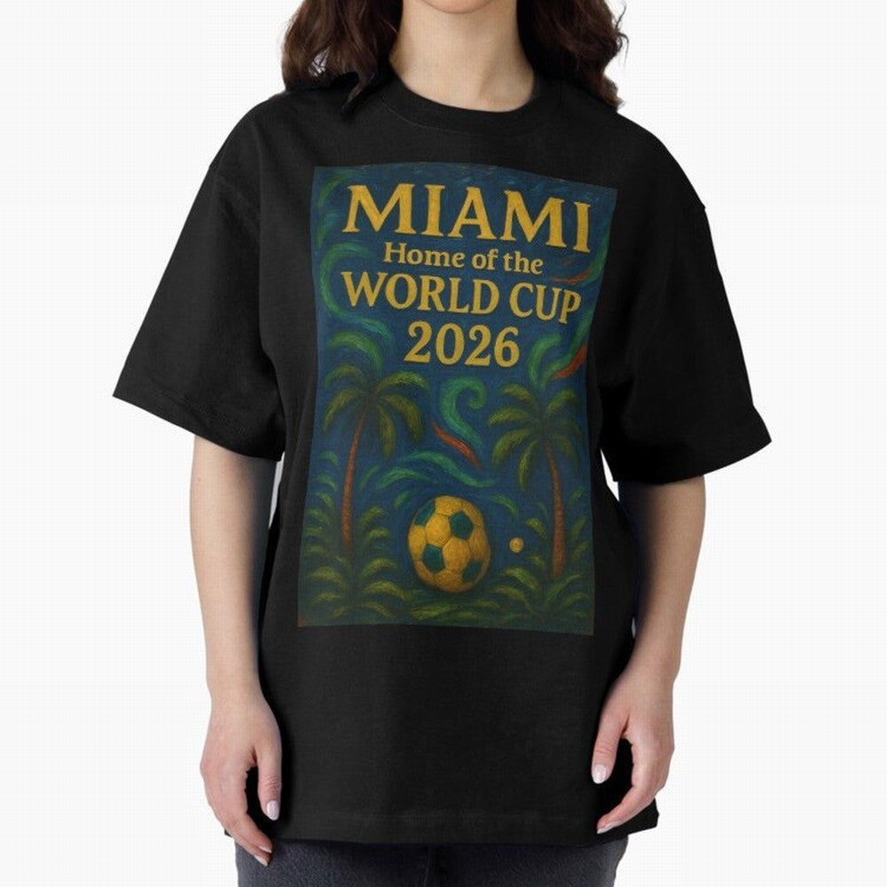 Miami Home of the World Cup 2026 Soccer Fan Poster ¡ª Tropical Art Print Classic T-Shirt Stand with Global Football Passion for FIFA World Cup 2026, Featuring Haaland, Spain and Netherlands, Sports Nostalgia, International Competition, Famous