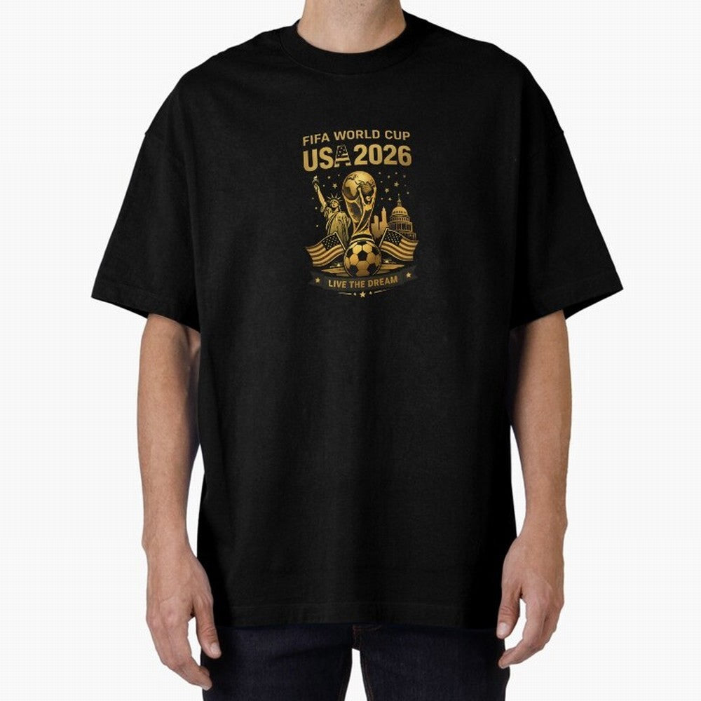 Fifa World Cup USA 2026 Gold Soccer Football Classic T-Shirt Enjoy the Biggest Football Party of Global Football Passion for FIFA World Cup 2026, Featuring Mbappe and Neymar, Spain and Netherlands, Stadium Chants, National Pride, Trophy Dreams and