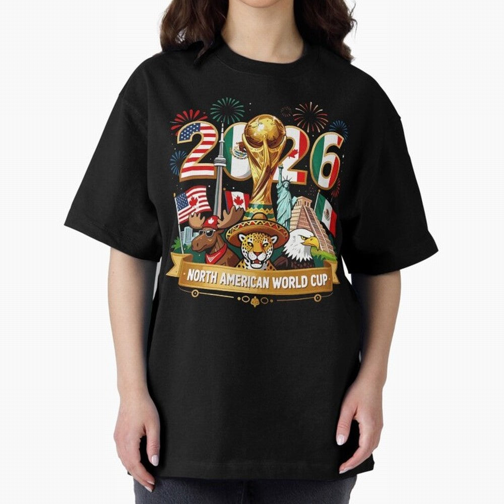 World Cup 2026 North America USA Canada Mexico Soccer Fan Classic T-Shirt Show Passion for the Stars of FIFA World Cup 2026 for Fans of Messi and Cristiano Ronaldo and Brazil, Portugal and Argentina, Bringing Football Festival Excitement, Trophy