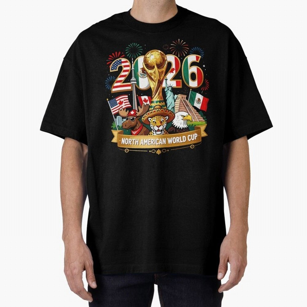 World Cup 2026 North America USA Canada Mexico Soccer Fan Classic T-Shirt Show Passion for the Stars of FIFA World Cup 2026 for Fans of Messi and Cristiano Ronaldo and Brazil, Portugal and Argentina, Bringing Football Festival Excitement, Trophy