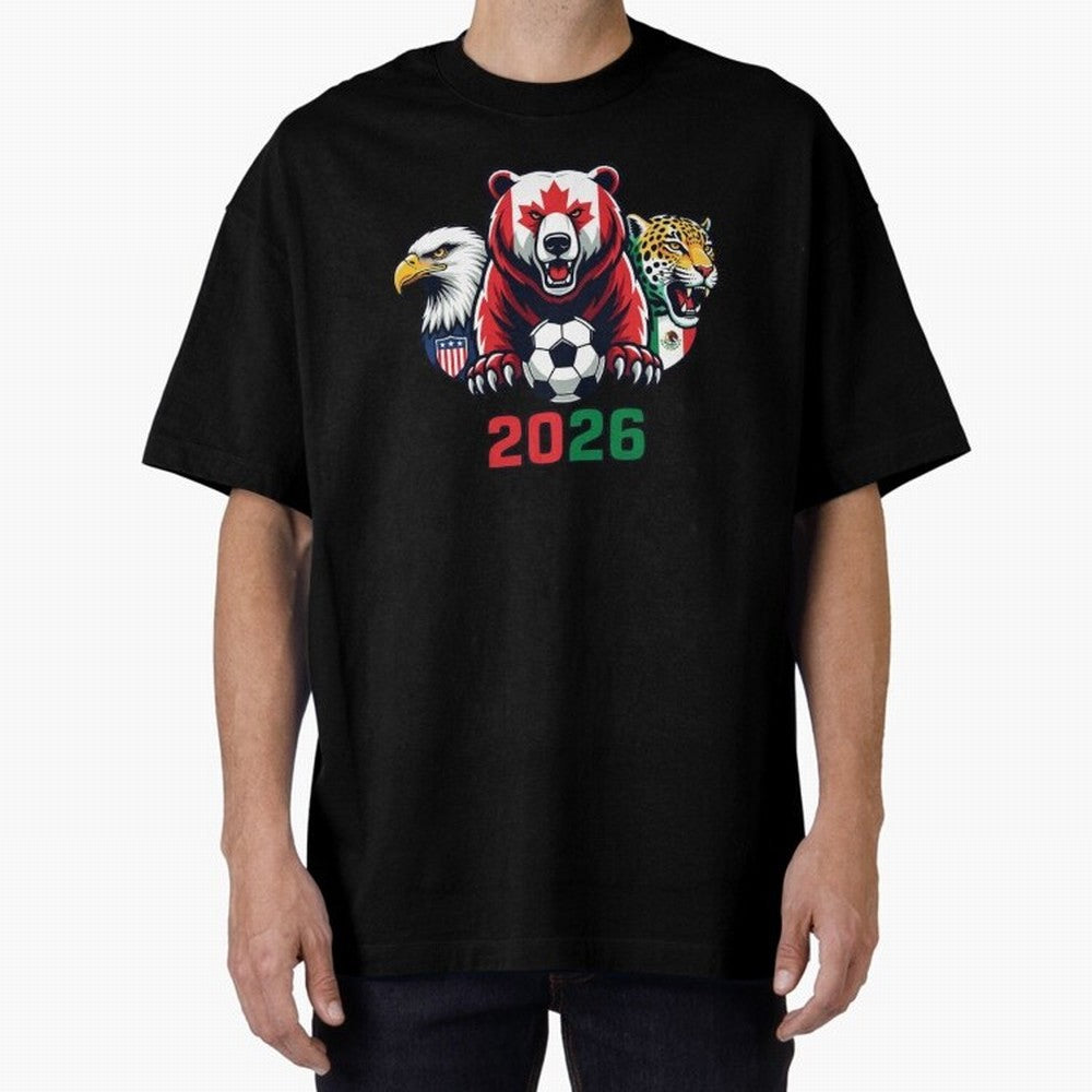 World Cup 2026 USA Canada Mexico Host Mascots Classic T-Shirt Carry the Dream of FIFA World Cup 2026 USA Canada Mexico for Fans of Messi, CR7 and Mbappe and Spain and Netherlands, Bringing Soccer Culture, Superstar Moments, National Team Dreams and