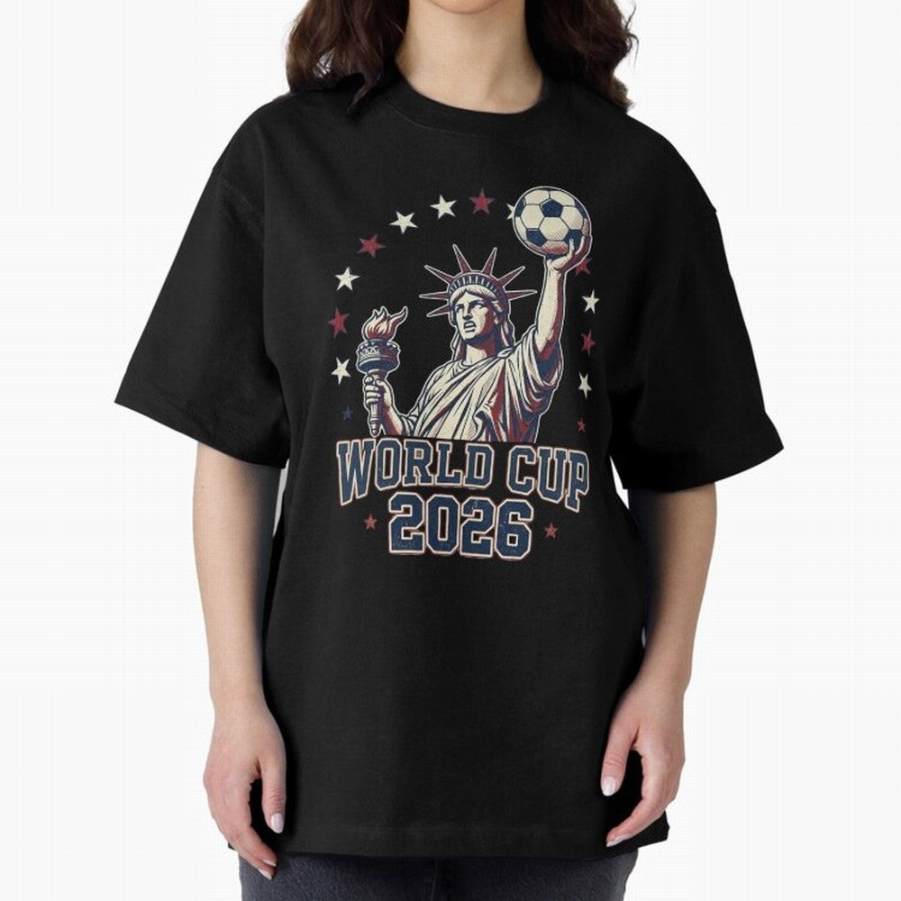 World Cup 2026 USA Soccer Statue Liberty Classic T-Shirt Keep Football History Alive during the FIFA World Cup 2026 Group Stage Journey through Messi Highlights, France Pride, Vintage Soccer Flavor, Modern Football Stars, National Flags and Final
