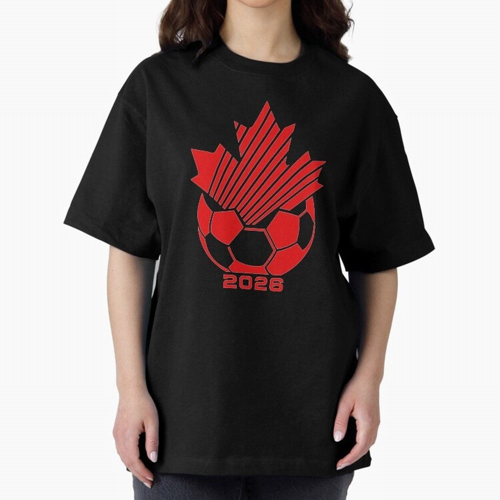 Red Maple Leaf Soccer 2026 Emblem Classic T-Shirt Show Support during Global Football Passion for FIFA World Cup 2026 Group Stage, Driven by Messi, Neymar and Mbappe, Spain, Global Supporter Spirit, Legendary Goals, National Colors and Tournament