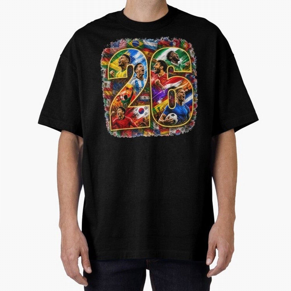International Global Flags Soccer Football Classic T-Shirt Represent FIFA World Cup 2026 Built around Neymar, Haaland and Cristiano Ronaldo, Portugal, Spain and Germany Energy, Worldwide Fan Energy, Dramatic Goals, Stadium Lights and Championship