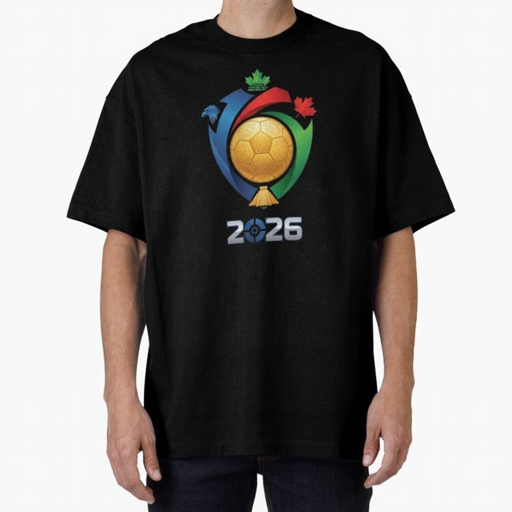 Golden Soccer Ball 2026 Host Nations Emblem Classic T-Shirt Celebrate Classic Football Spirit in Global Football Passion for FIFA World Cup 2026 Group Stage, Centered on Messi, Neymar and Mbappe, Argentina, Classic Soccer Heritage, Championship