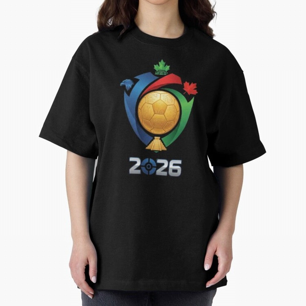 Golden Soccer Ball 2026 Host Nations Emblem Classic T-Shirt Celebrate Classic Football Spirit in Global Football Passion for FIFA World Cup 2026 Group Stage, Centered on Messi, Neymar and Mbappe, Argentina, Classic Soccer Heritage, Championship