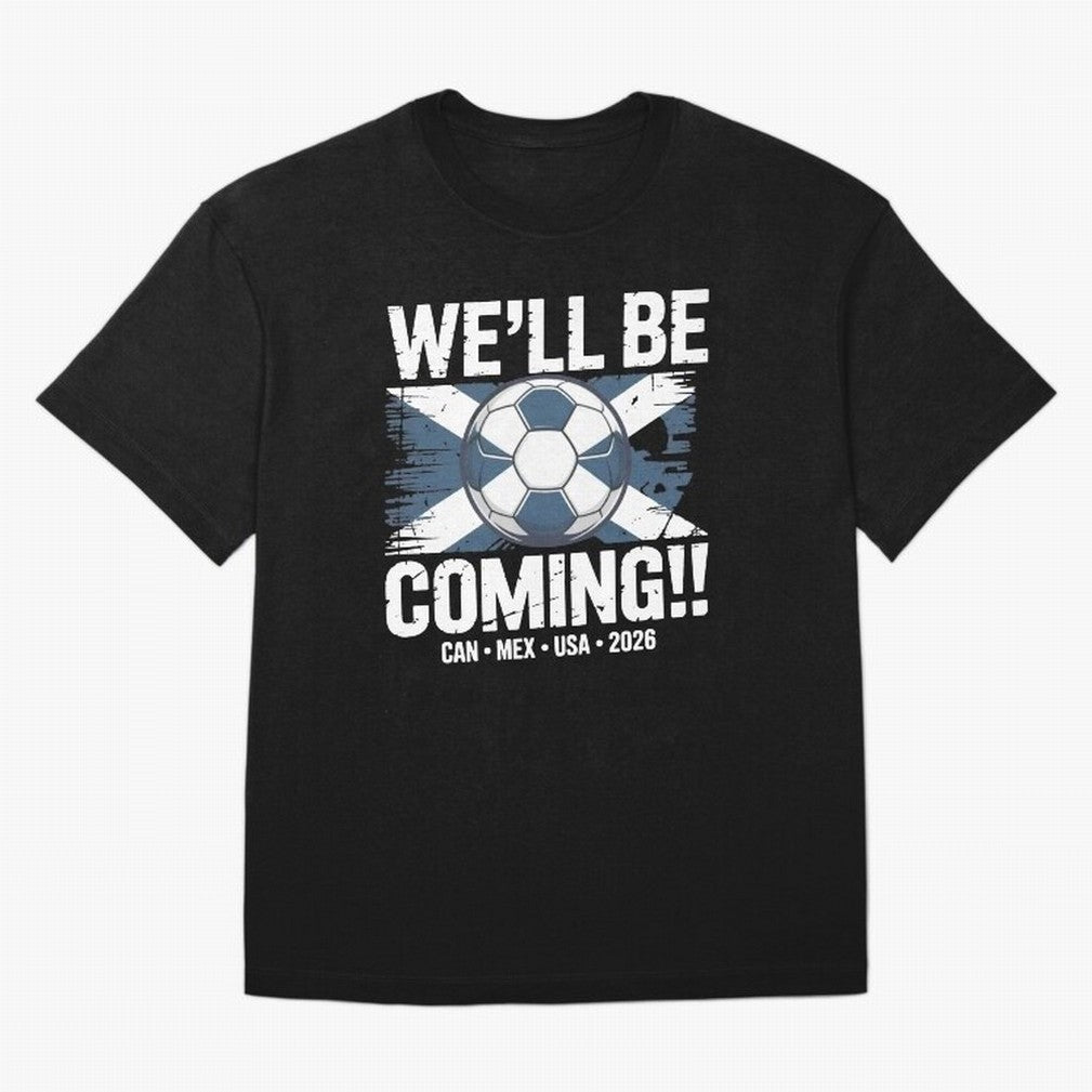 Scotland 2026 Football Qualification National Pride Classic T-Shirt Unlock Global Football Passion for FIFA World Cup 2026 USA Canada Mexico, Driven by Cristiano Ronaldo, Portugal, Spain and Germany, Football Festival Excitement, Trophy Ambitions,