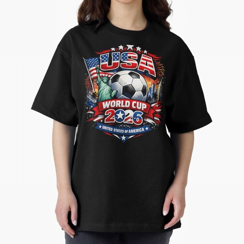 USA World Cup 2026 Soccer Graphic ¨C Patriotic Football Fan Art Classic T-Shirt Show Match Day Excitement for FIFA World Cup 2026 USA Canada Mexico Spirit, Centered on Spain and Netherlands, Mbappe and Neymar, Classic Soccer Heritage, Championship