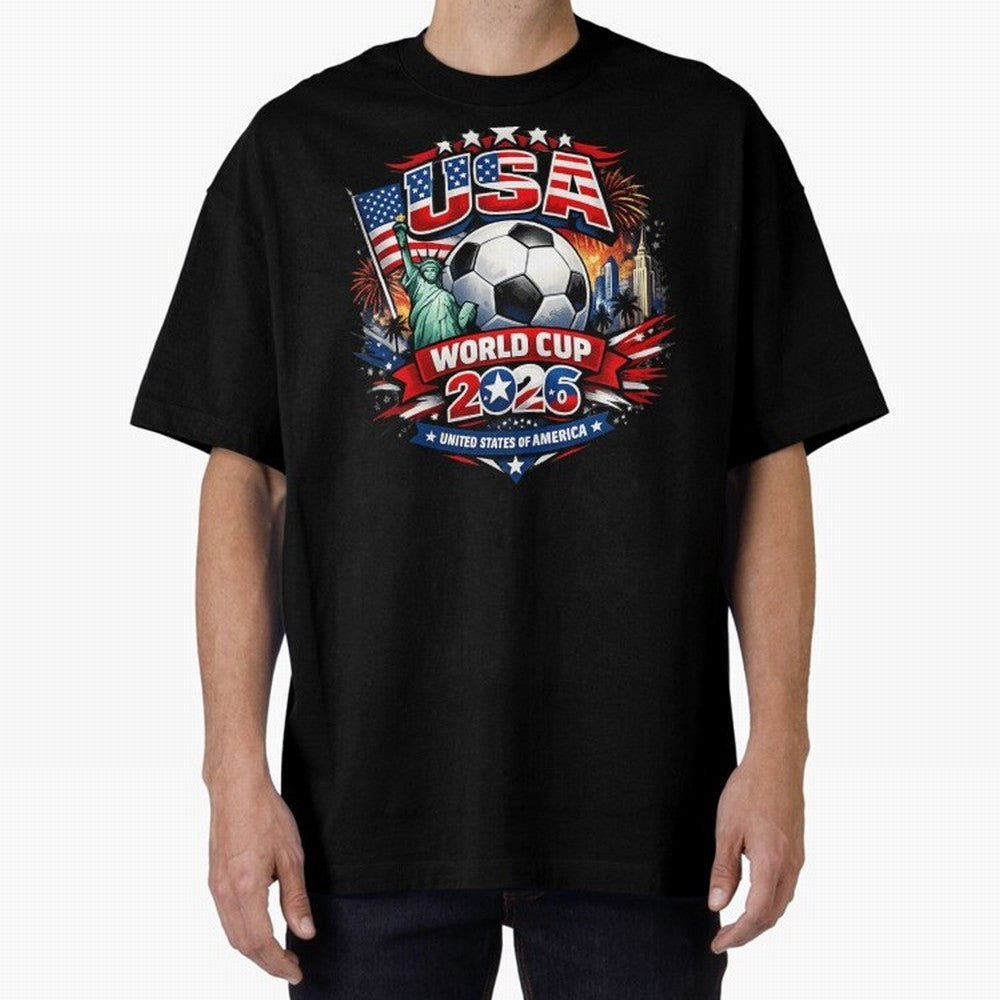 USA World Cup 2026 Soccer Graphic ¨C Patriotic Football Fan Art Classic T-Shirt Show Match Day Excitement for FIFA World Cup 2026 USA Canada Mexico Spirit, Centered on Spain and Netherlands, Mbappe and Neymar, Classic Soccer Heritage, Championship