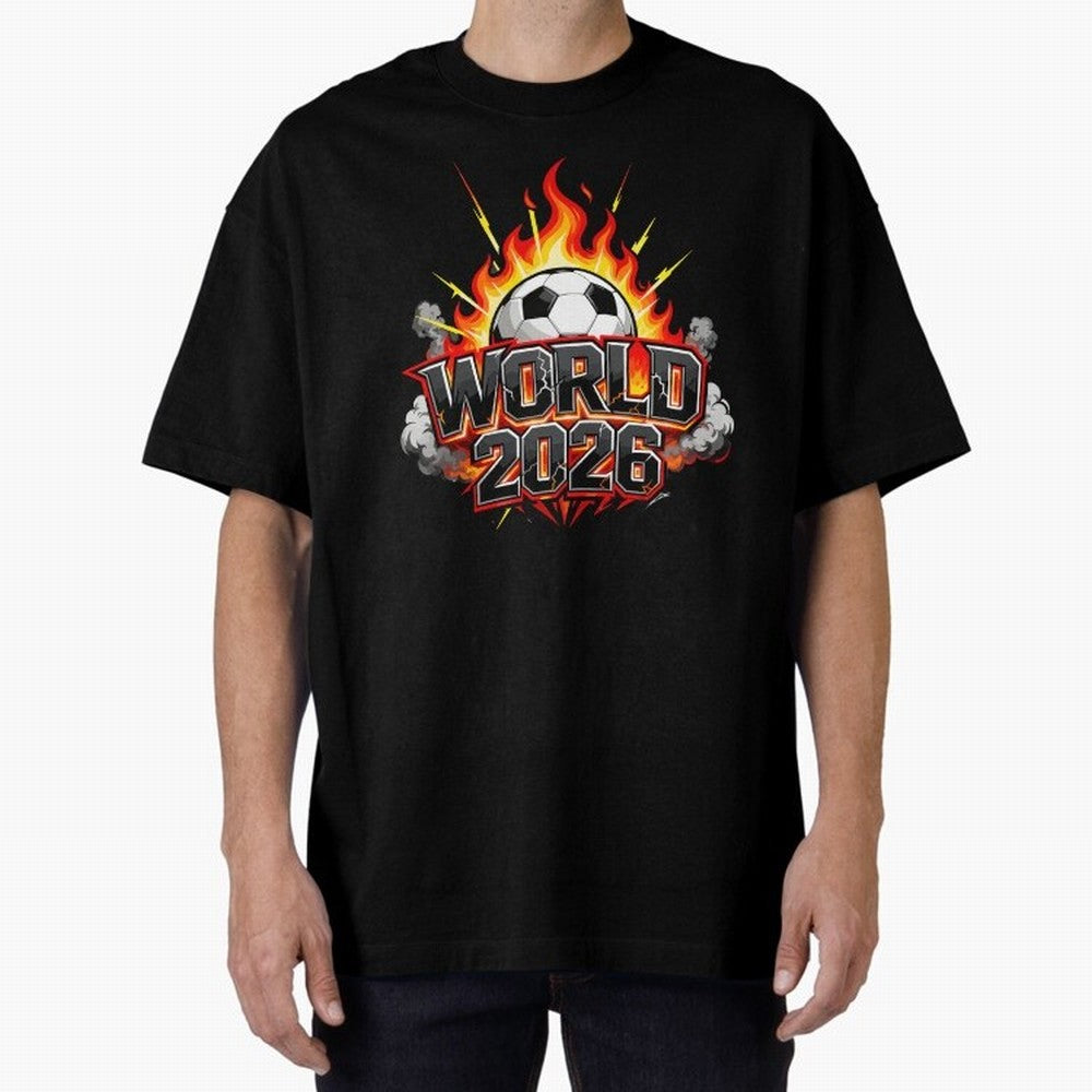 World 2026 Soccer Ball On Fire Football Tournament Classic T-Shirt Celebrate Classic Football Spirit in FIFA World Cup 2026 Group Stage Spirit, Driven by England and Germany, Haaland, Football Festival Excitement, Trophy Ambitions, Country