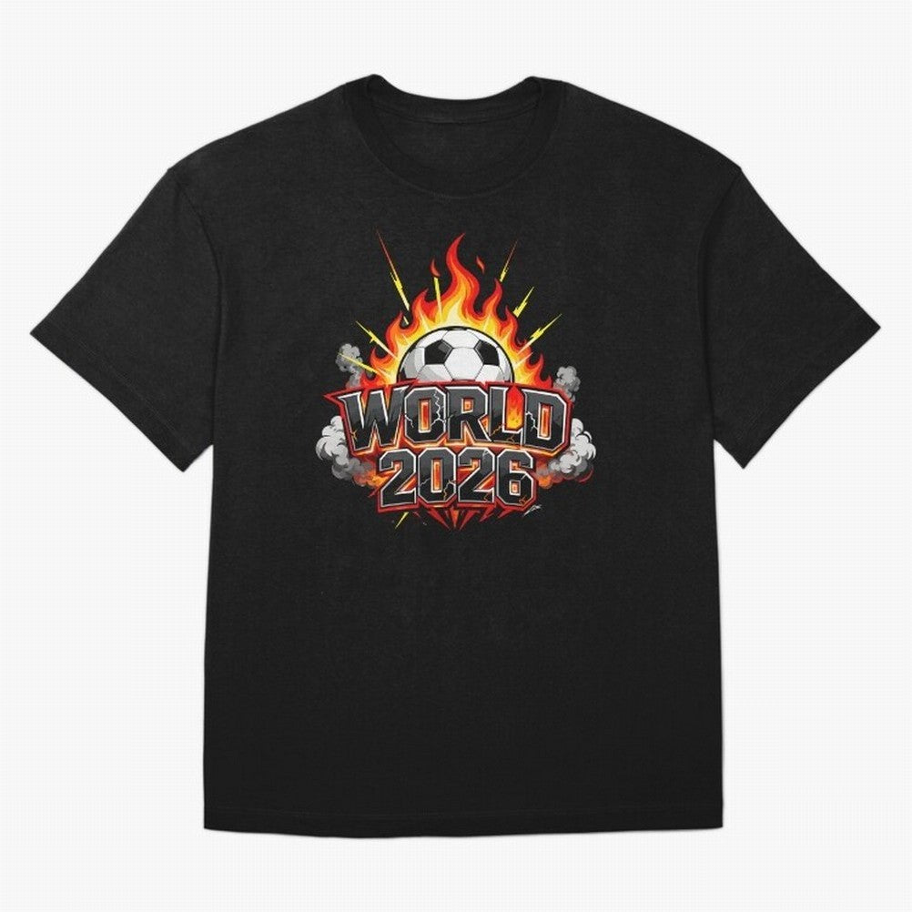 World 2026 Soccer Ball On Fire Football Tournament Classic T-Shirt Celebrate Classic Football Spirit in FIFA World Cup 2026 Group Stage Spirit, Driven by England and Germany, Haaland, Football Festival Excitement, Trophy Ambitions, Country