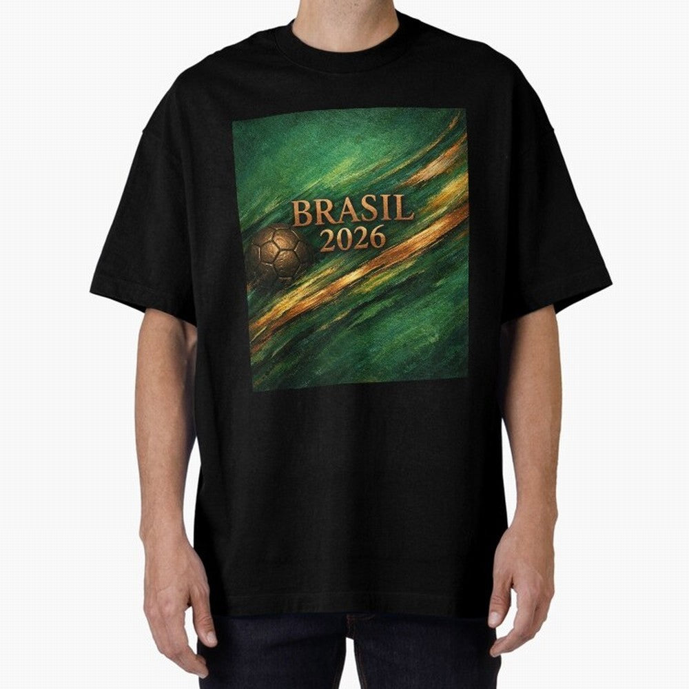 Brasil 2026 Soccer Theme Dark Green Classic T-Shirt Represent the Passion of FIFA World Cup 2026 USA Canada Mexico Centered on Cristiano Ronaldo, Netherlands Energy, Retro Football Energy, Iconic Rivalries, Trophy Chase Drama and Stadium