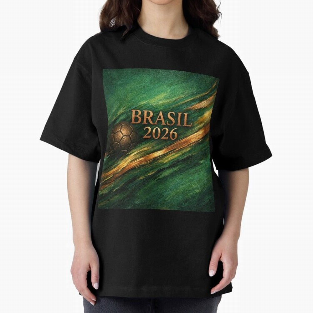 Brasil 2026 Soccer Theme Dark Green Classic T-Shirt Represent the Passion of FIFA World Cup 2026 USA Canada Mexico Centered on Cristiano Ronaldo, Netherlands Energy, Retro Football Energy, Iconic Rivalries, Trophy Chase Drama and Stadium