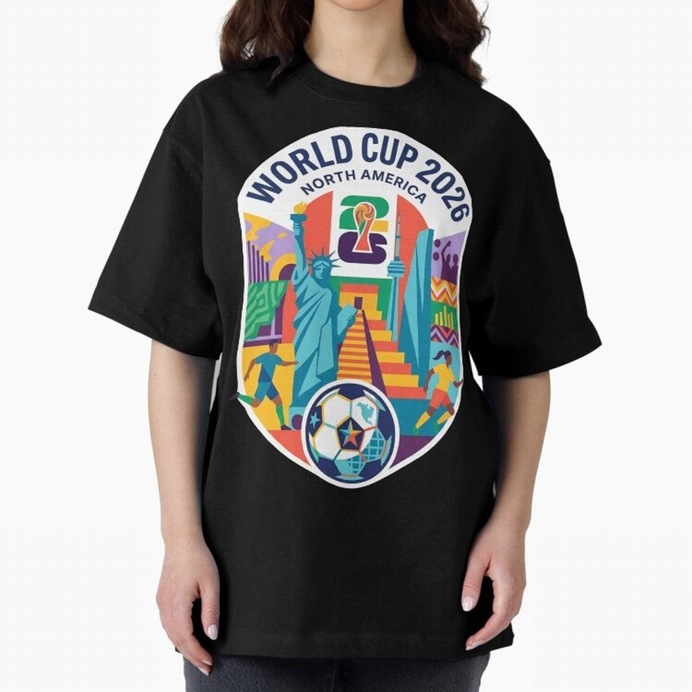 World Cup 2026 North America Soccer Tournament Colorful Emblem Classic T-Shirt Get Ready for Global Football Passion for FIFA World Cup 2026 Group Stage, with Haaland and Mbappe, England and Germany, Retro Football Energy, Iconic Rivalries, Trophy
