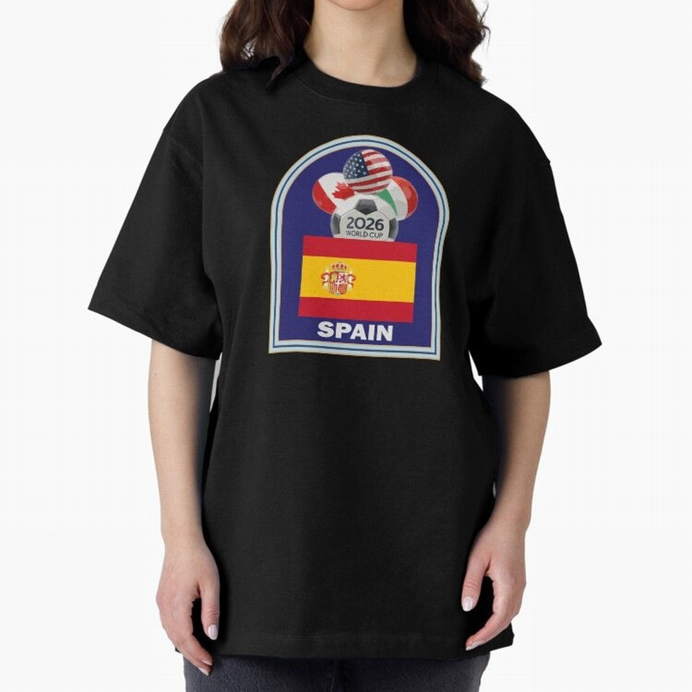Spain 2026 Soccer T-shirt Classic T-Shirt Celebrate Football Heritage in Global Football Passion for FIFA World Cup 2026 USA Canada Mexico, Capturing Mbappe, Brazil, Portugal and Argentina, Stadium Memories, Football Loyalty, International Chants