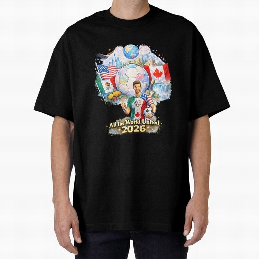 All The World United 2026 Football Classic T-Shirt Show Your Tournament Heart for Match Day Hype around FIFA World Cup 2026, Messi, Germany, Fan Favorite Moments, National Team Passion, Big Match Drama and Soccer History; Ideal for Passionate Fans