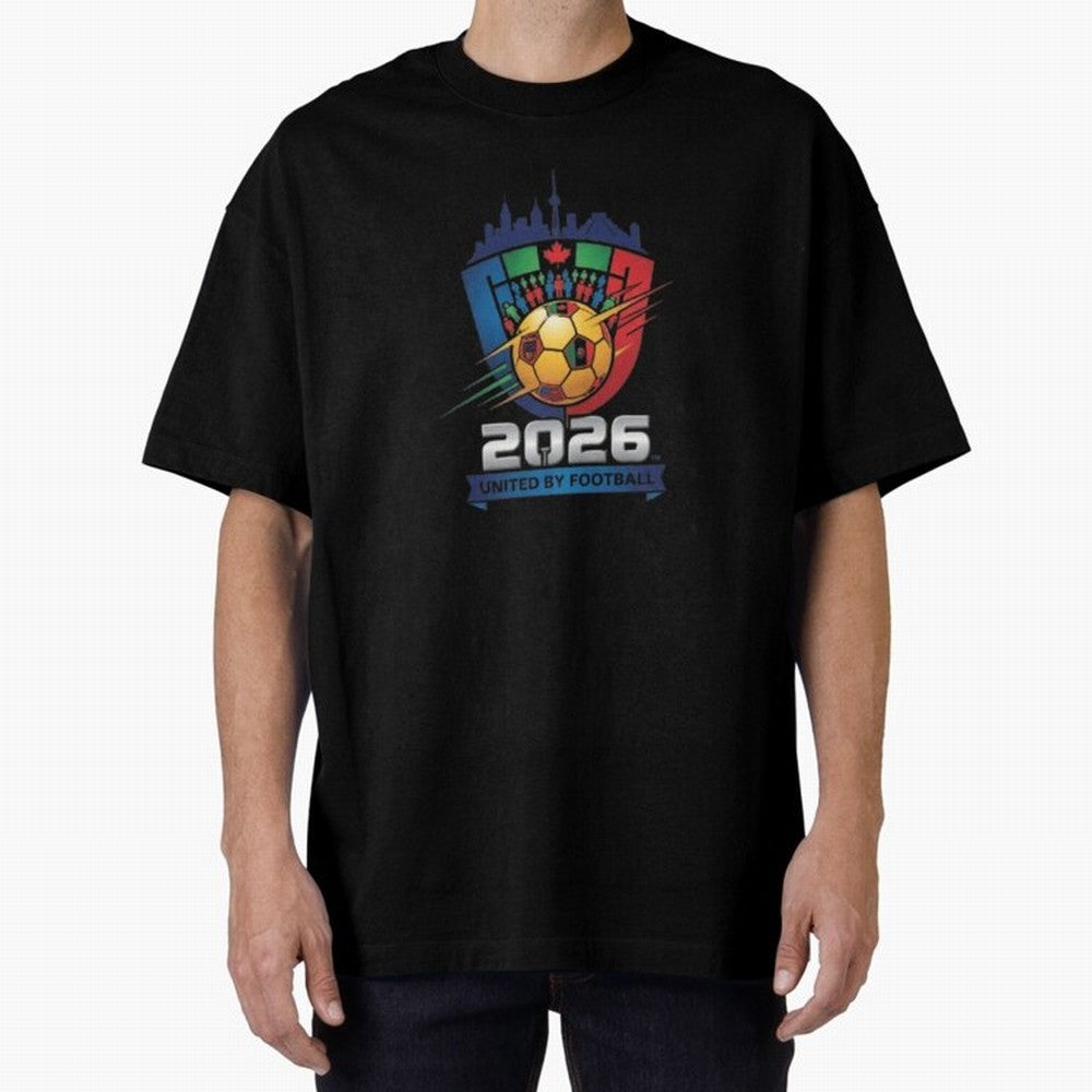 2026 World Cup United by Football Shield Emblem with Skyline Classic T-Shirt Wear the Spirit of the FIFA World Cup 2026 USA Canada Mexico Journey through Cristiano Ronaldo, Haaland and CR7 Highlights, Germany Pride, Sports Nostalgia, International