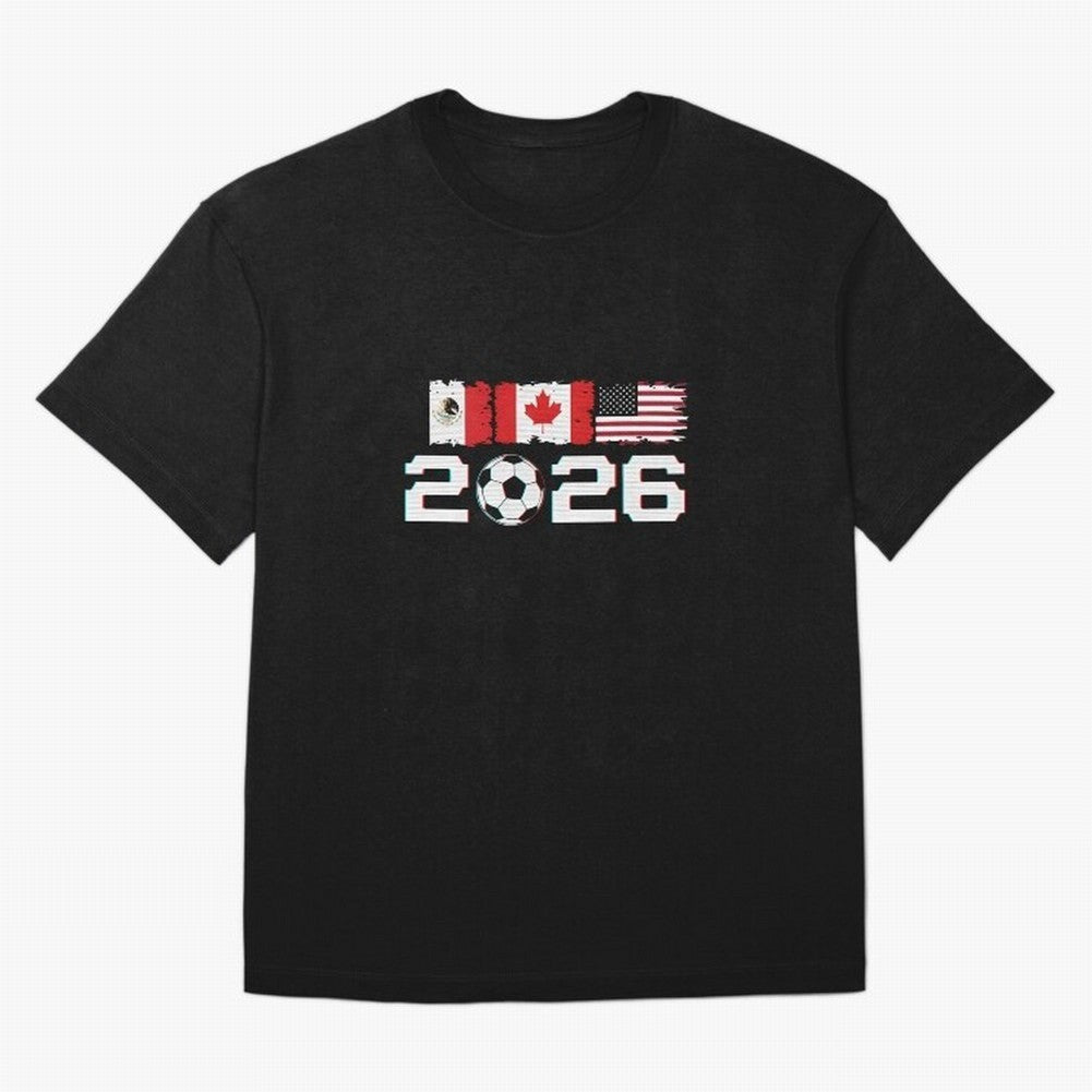 Glitched United 2026 Cup - North America Emblem Part 2 T-Shirt_82924673 Classic T-Shirt Bring Match Day Fire to Global Football Passion for FIFA World Cup 2026 USA Canada Mexico, Connected to Neymar, Haaland and Cristiano Ronaldo, Spain, Football