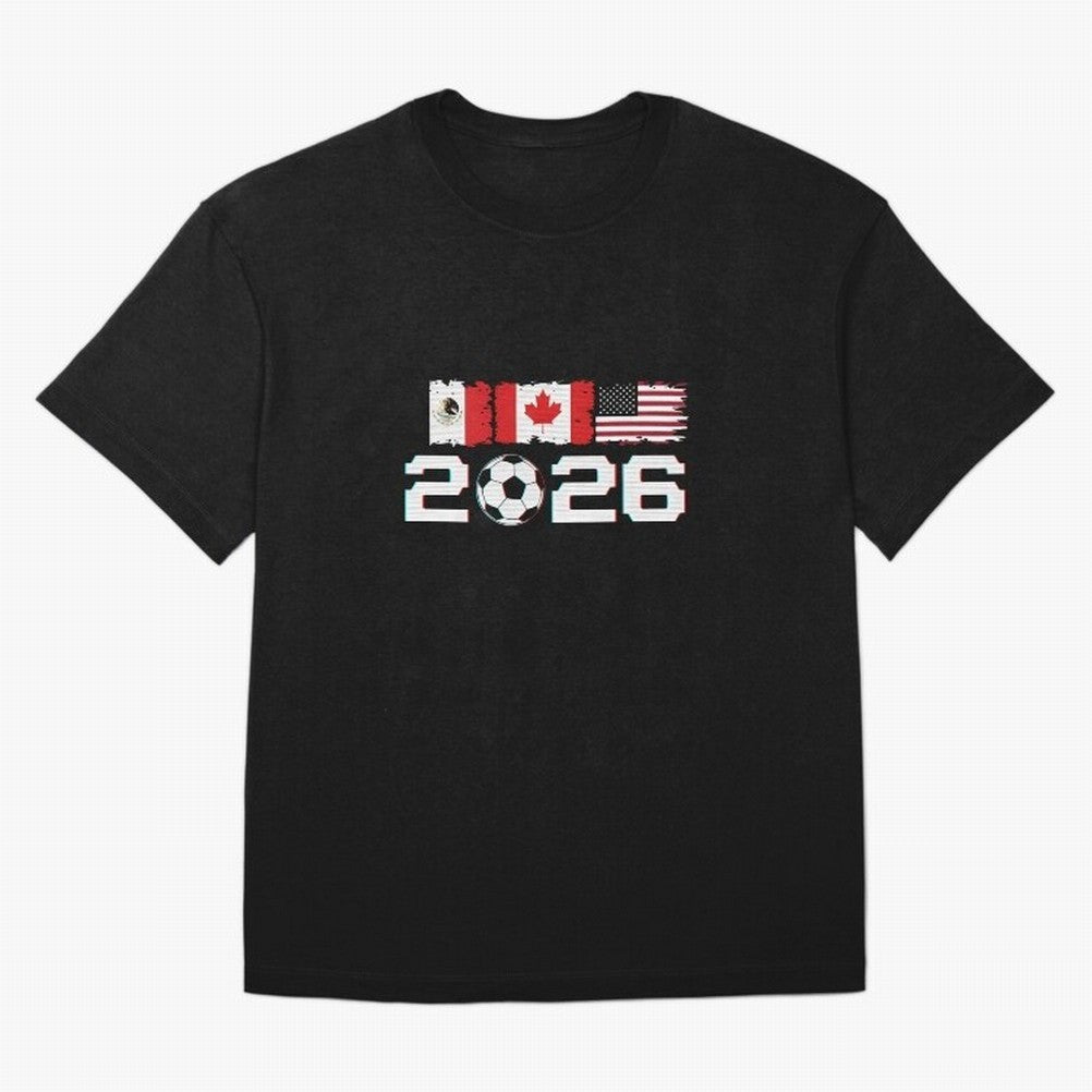 Glitched United 2026 Cup - North America Emblem Part 2 T-Shirt_82924673 Classic T-Shirt Celebrate the Next Chapter of Global Football Passion for FIFA World Cup 2026, with CR7, Germany, Stadium Memories, Football Loyalty, International Chants and