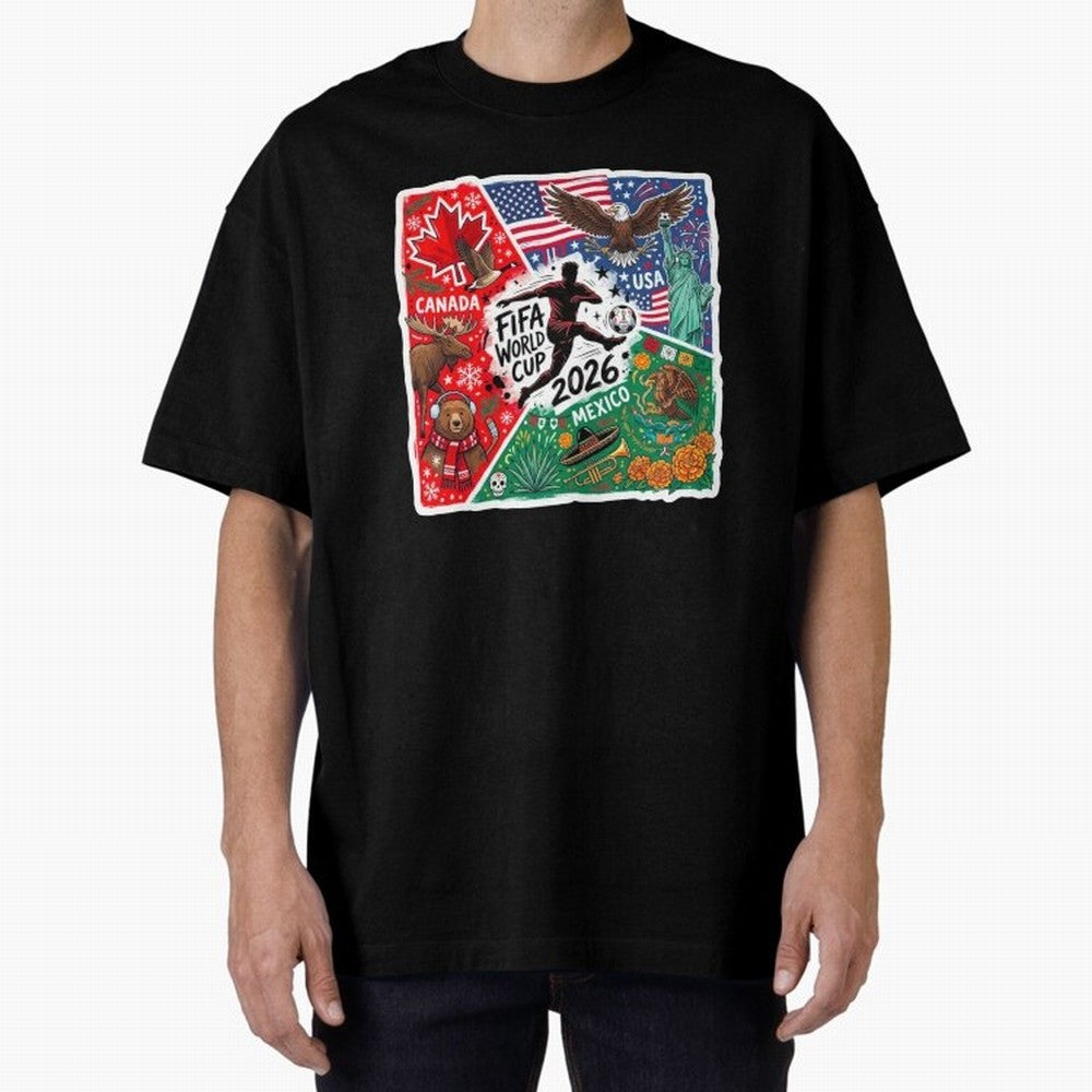 FIFA World Cup 2026 USA Canada Mexico ¨C Patriotic Football Collage Design Classic T-Shirt Bring Home FIFA World Cup 2026 USA Canada Mexico Spirit, Connected to Portugal, Cristiano Ronaldo, Football Passion, Legendary Performances, Festival Vibes