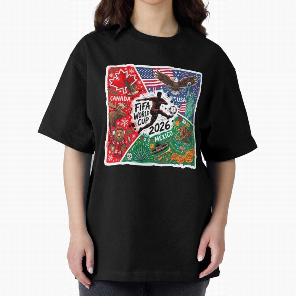 FIFA World Cup 2026 USA Canada Mexico ¨C Patriotic Football Collage Design Classic T-Shirt Bring Home FIFA World Cup 2026 USA Canada Mexico Spirit, Connected to Portugal, Cristiano Ronaldo, Football Passion, Legendary Performances, Festival Vibes