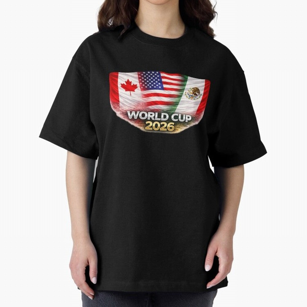 World Cup 2026 North America Flags Design ¨C USA Canada Mexico Soccer Fan Graphic Classic T-Shirt Relive the Noise and Pride of the FIFA World Cup 2026 USA Canada Mexico Journey through Cristiano Ronaldo Highlights, England and Germany Pride,