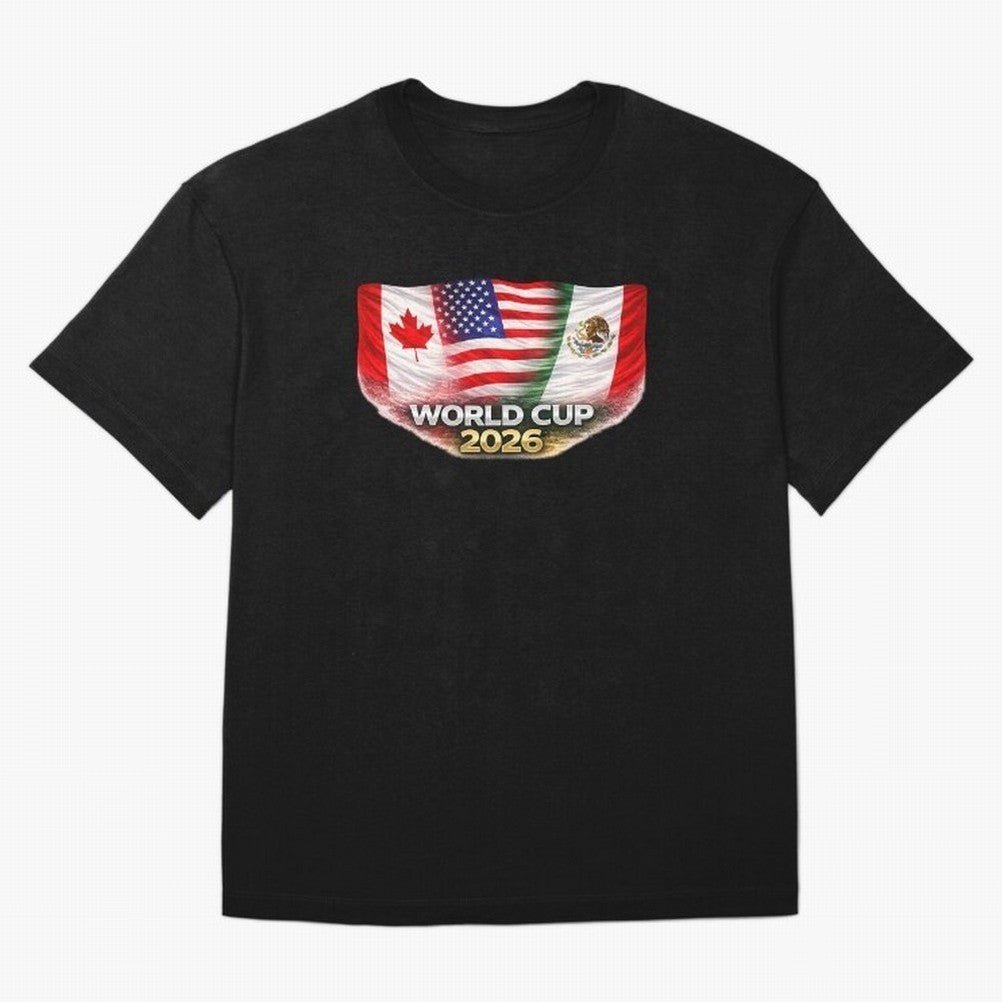 World Cup 2026 North America Flags Design ¨C USA Canada Mexico Soccer Fan Graphic Classic T-Shirt Relive the Noise and Pride of the FIFA World Cup 2026 USA Canada Mexico Journey through Cristiano Ronaldo Highlights, England and Germany Pride,