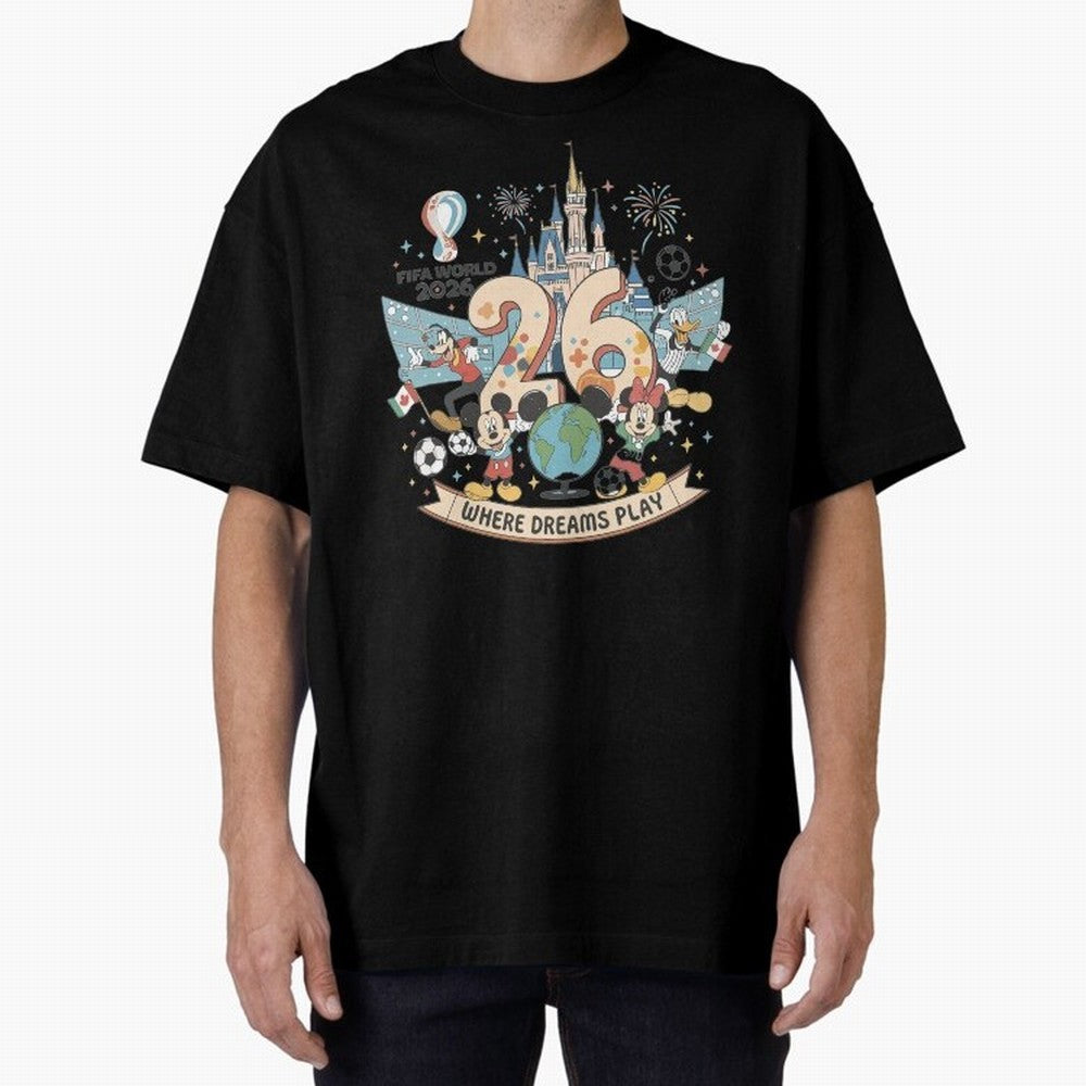 Dreamland Football 26 Shirt | Cute Cartoon Global Celebration Tee Classic T-Shirt Honor FIFA World Cup 2026 Group Stage for Fans of Messi, CR7 and Mbappe and Spain, Bringing Supporter Pride, Iconic Celebrations, Legendary Names and Global Match Day