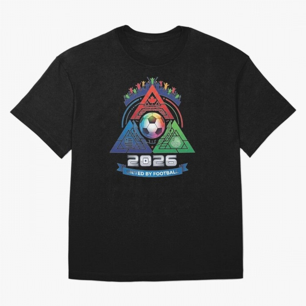 Triangular United by Football World Cup 2026 Emblem Classic T-Shirt Carry Global Football Passion for FIFA World Cup 2026, Celebrating CR7 and Messi, France and Portugal, Vintage Soccer Flavor, Modern Football Stars, National Flags and Final Night