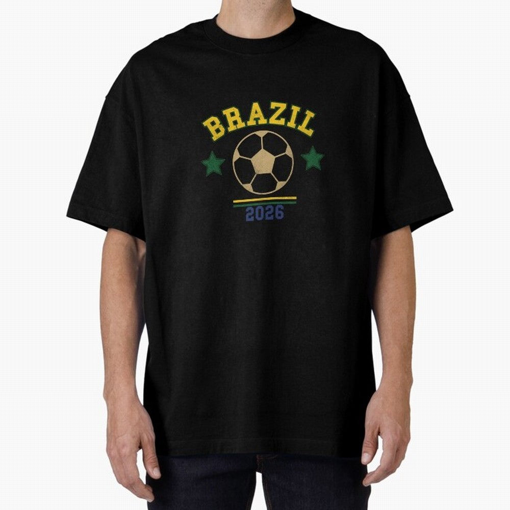 Brazil 2026 ¡ª Vintage Soccer Tee Classic T-Shirt Show Support during Global Football Passion for FIFA World Cup 2026 Group Stage, Made for Haaland and Mbappe, Spain and Netherlands, Global Supporter Spirit, Legendary Goals, National Colors and