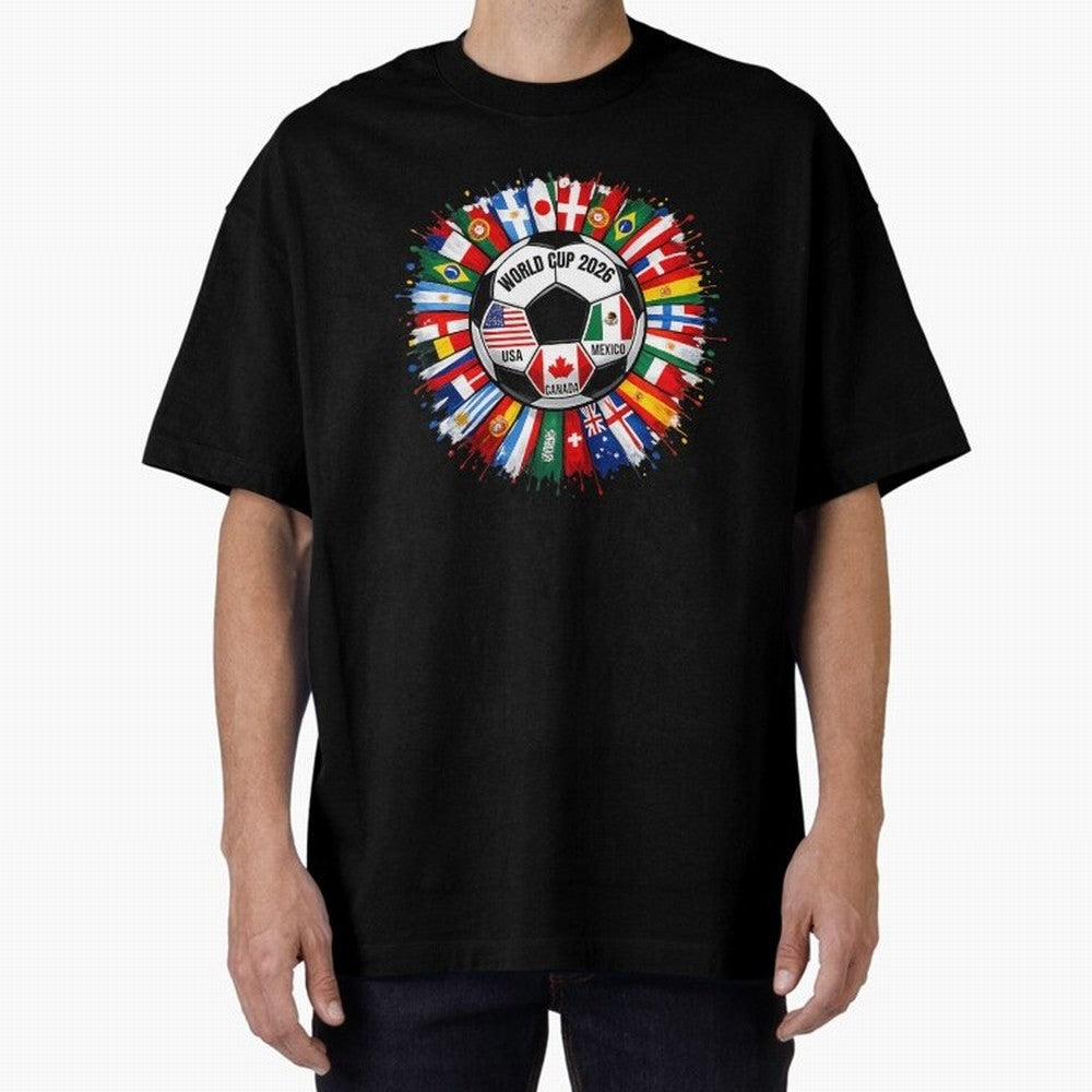 World Cup 2026 Shirt Soccer Tournament Fan Design International Flags Football Graphic Tee Sports Lover Gift Classic T-Shirt Represent FIFA World Cup 2026 Spirit, Built around Brazil, Portugal and Argentina, Messi, CR7 and Mbappe, Tournament Hype,