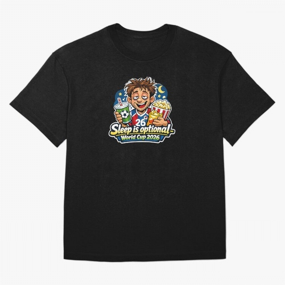 Sleep Is Optional ¨C World Cup 2026 Funny Soccer Fan Night Design Classic T-Shirt Live the Energy of the FIFA World Cup 2026 Journey through Messi, CR7 and Mbappe Highlights, Argentina, France and Brazil Pride, Football Festival Excitement, Trophy