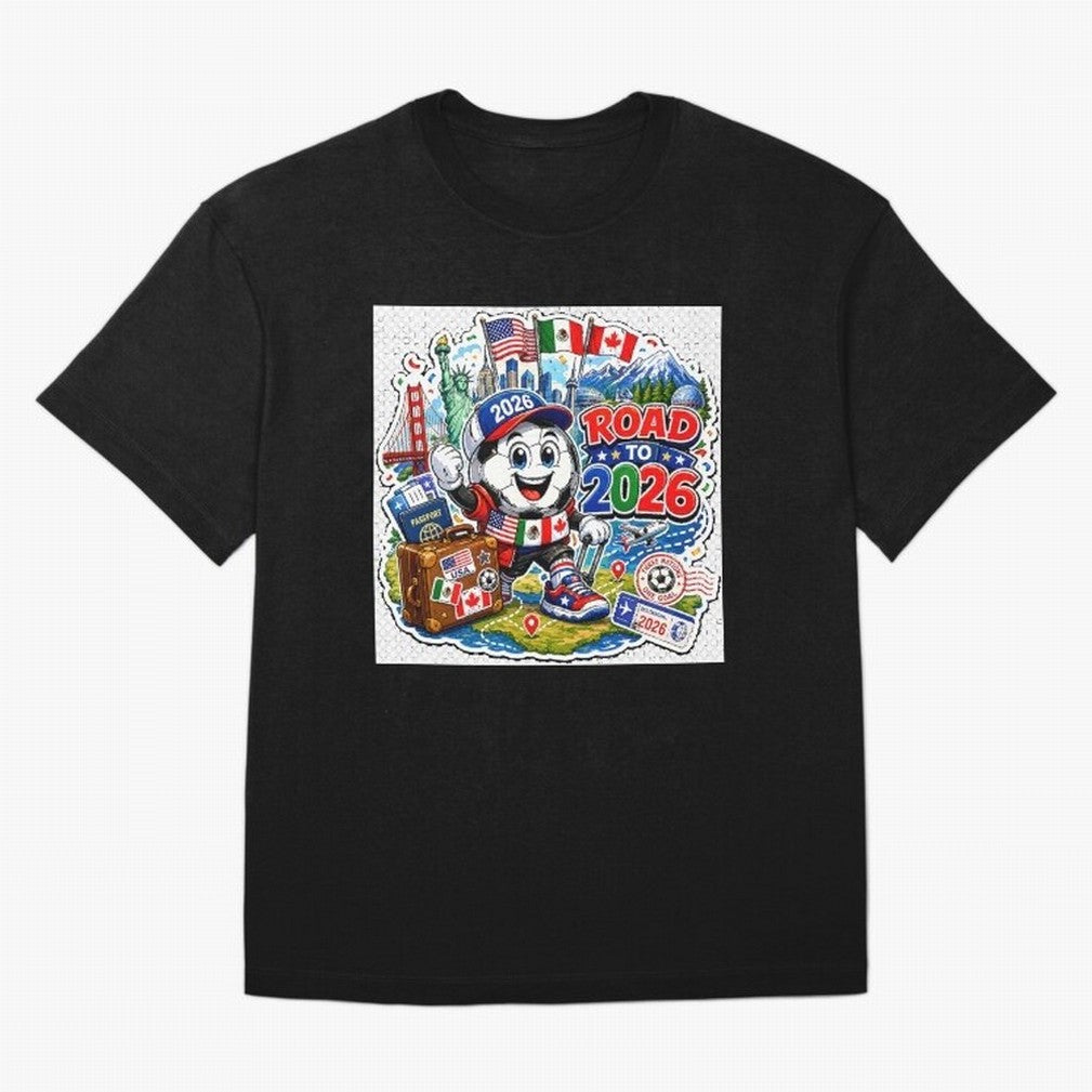 Road to 2026 Football Travel Classic T-Shirt Feel the FIFA World Cup 2026 USA Canada Mexico Journey through Messi, Neymar and Mbappe Highlights, Argentina and Brazil Pride, Stadium Chants, National Pride, Trophy Dreams and Unforgettable Football