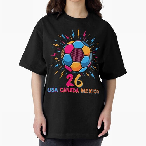 2026 Colorful Soccer Ball USA Canada Mexico 26 Classic T-Shirt Join the Global Buzz around Global Football Passion for FIFA World Cup 2026 USA Canada Mexico, Capturing Neymar, Spain and Netherlands, Football Festival Excitement, Trophy Ambitions,