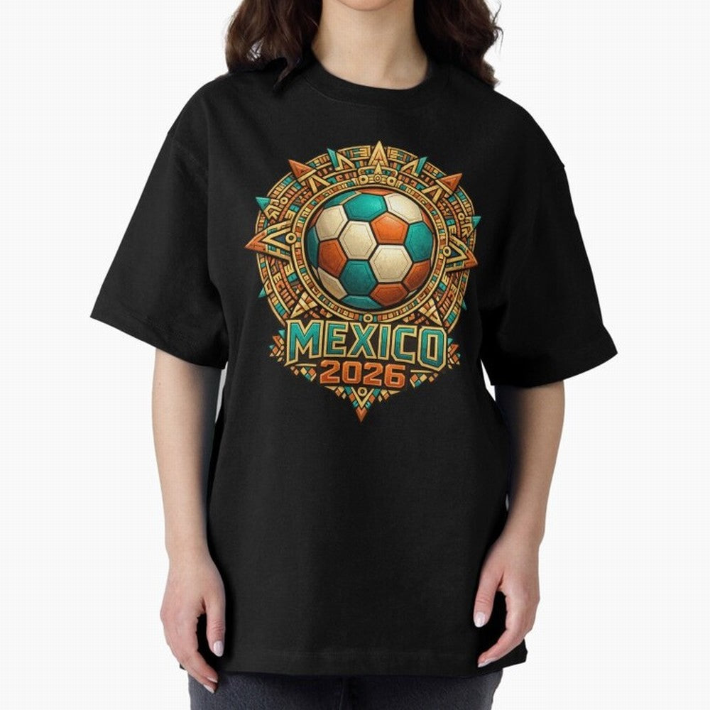 Mexico 2026 World Cup T-Shirt - Aztec Soccer Design - Mexican Heritage Football Tee Classic T-Shirt Feel the Heartbeat of FIFA World Cup 2026 Group Stage Spirit, Capturing France and Portugal, Cristiano Ronaldo, Worldwide Fan Energy, Dramatic