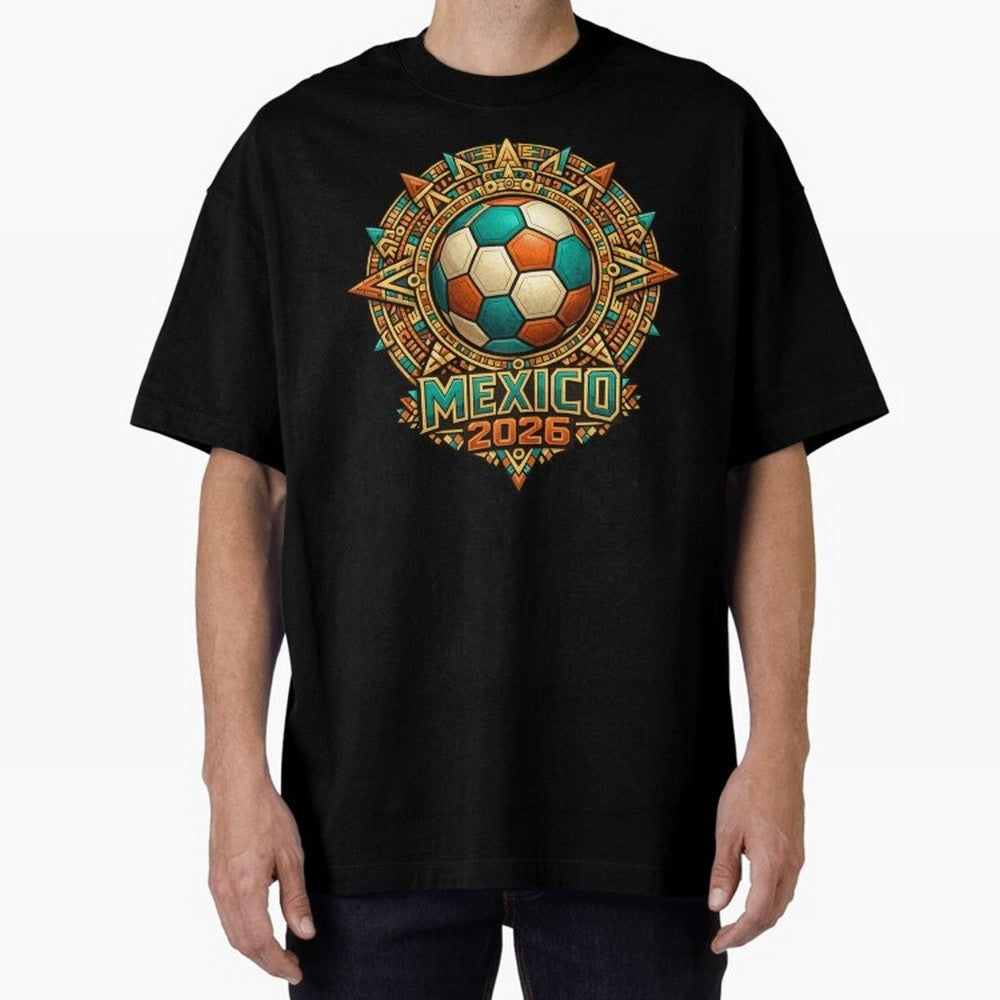 Mexico 2026 World Cup T-Shirt - Aztec Soccer Design - Mexican Heritage Football Tee Classic T-Shirt Feel the Heartbeat of FIFA World Cup 2026 Group Stage Spirit, Capturing France and Portugal, Cristiano Ronaldo, Worldwide Fan Energy, Dramatic