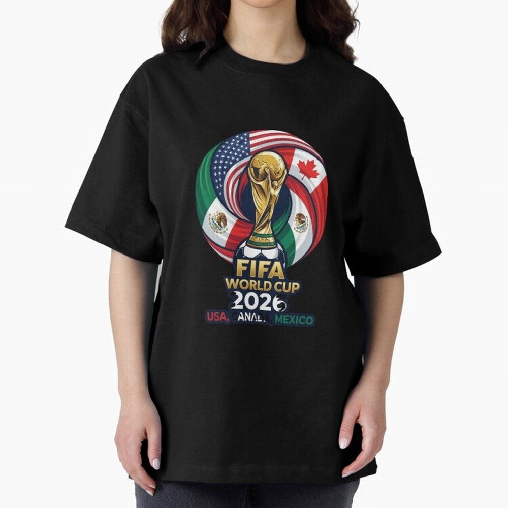 Glossy Host Nations Trophy Shield Classic T-Shirt Celebrate Fan Favorites in FIFA World Cup 2026 USA Canada Mexico Spirit, Capturing France and Portugal, Messi, Neymar and Mbappe, Supporter Pride, Iconic Celebrations, Legendary Names and Global